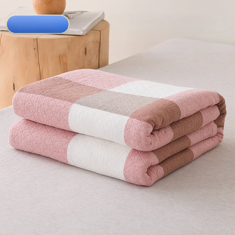 Kokvilnas dvieļu segu – vasaras dzesēšana, ģeometrisks raksts, reaktīvā krāsošana, 1,05–1,50 kg