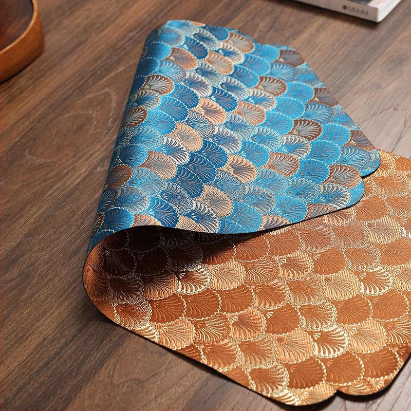 Steag de masă, fibră de poliester, conținut de țesătură 50%, stil nou chinezesc, potrivit pentru living, dormitor, birou, exterior, restaurante, spații comerciale