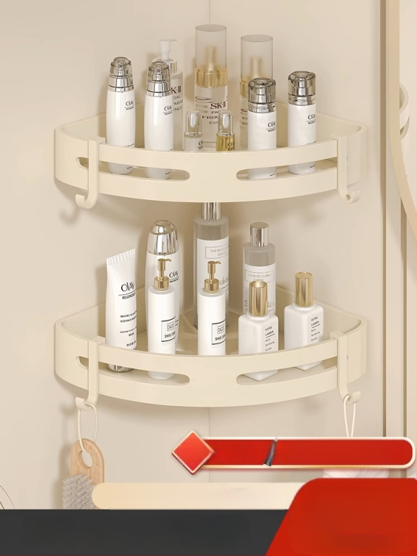 Vannas istabas dvīlīmeņņa sienas plaukts, 2 līmeņi, virsmas apdare: izsmidzinātais plastiks, materiāls: zīda zieds