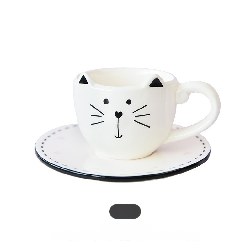 Porcelāna kaķu uzglabāšanas trauks – noslēgts, mitruma izturīgs, apaļš formāts, karikatūras raksts, moderna vienkārša stila, mikroviļņu krāsnij piemērots