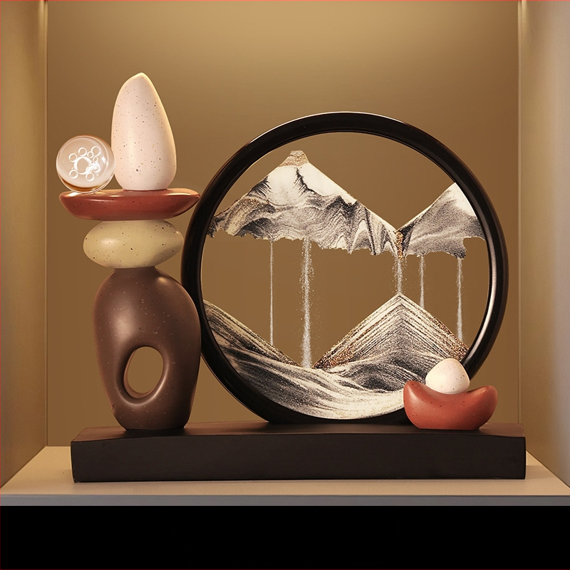 Smilšu pulksteņa dekoratīvs ornaments ar atslēgu glabāšanu — moderns minimālisma mājas dekors ieejai un viesistabai, ideāls dāvanu priekš iemitināšanās