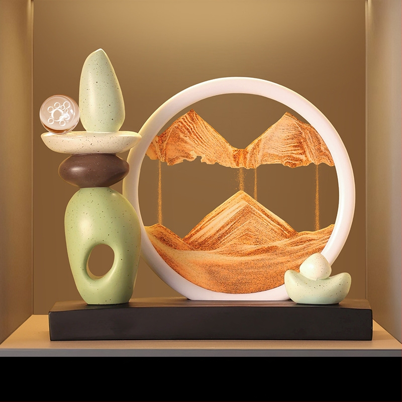 Smilšu pulksteņa dekoratīvs ornaments ar atslēgu glabāšanu — moderns minimālisma mājas dekors ieejai un viesistabai, ideāls dāvanu priekš iemitināšanās