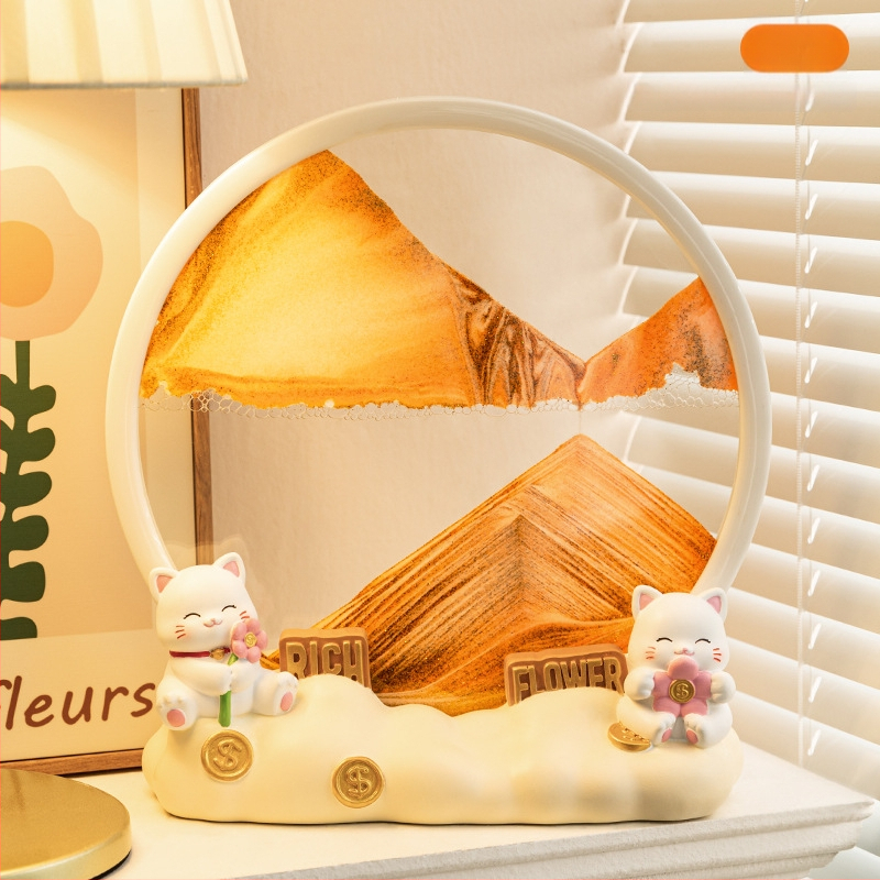 Smilšu pulksteņa dekoratīvs ornaments ar atslēgu glabāšanu — moderns minimālisma mājas dekors ieejai un viesistabai, ideāls dāvanu priekš iemitināšanās