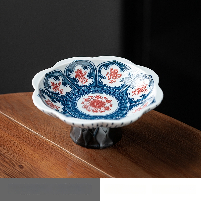 Porcelāna augļu šķīvis, ķīniešu stils, zen dekors dzīvojamajai istabai, zīmols The south wind knows the meaning, 2025 izlaidums