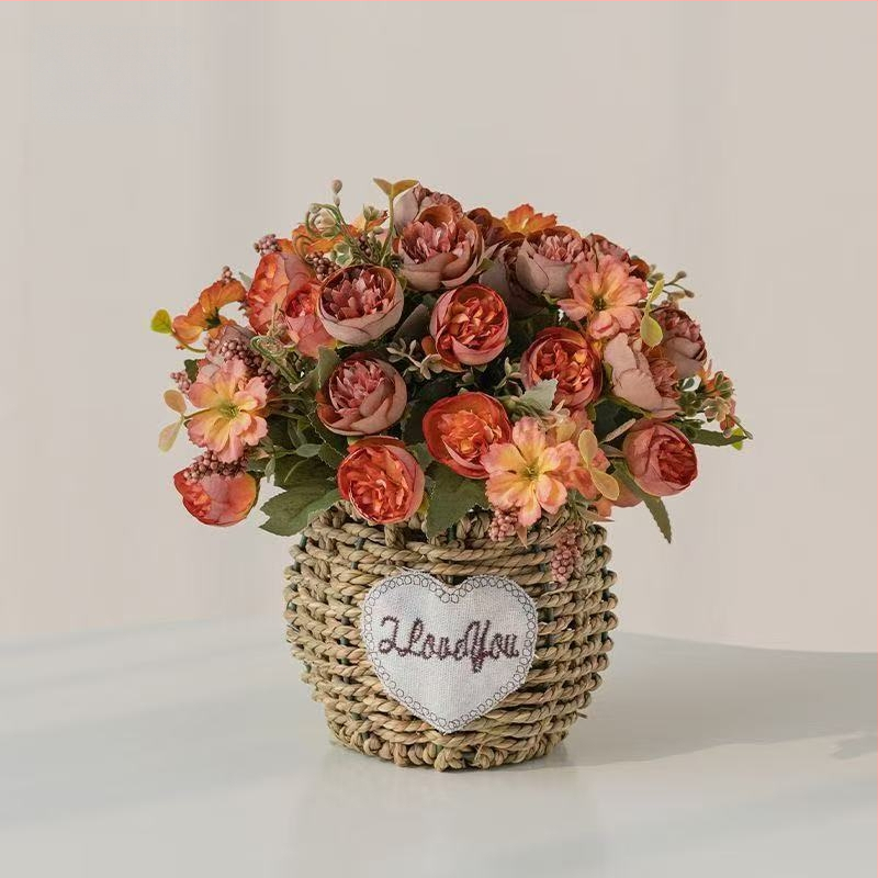 Mākslīgo saulespuķu pušķis, zīda audums, taustei draudzīga tekstūra, mājas dekoram