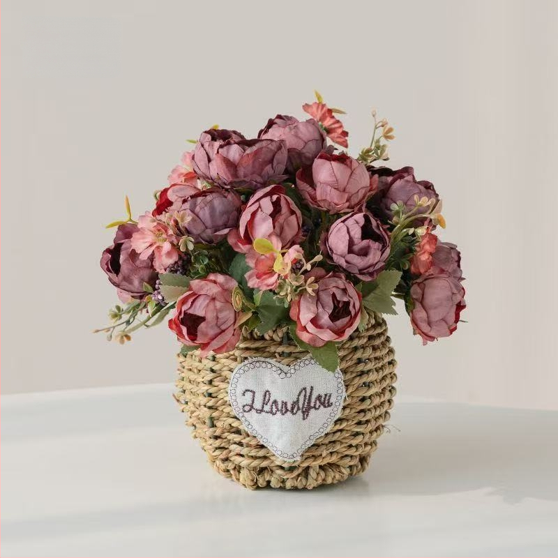 Mākslīgo saulespuķu pušķis, zīda audums, taustei draudzīga tekstūra, mājas dekoram