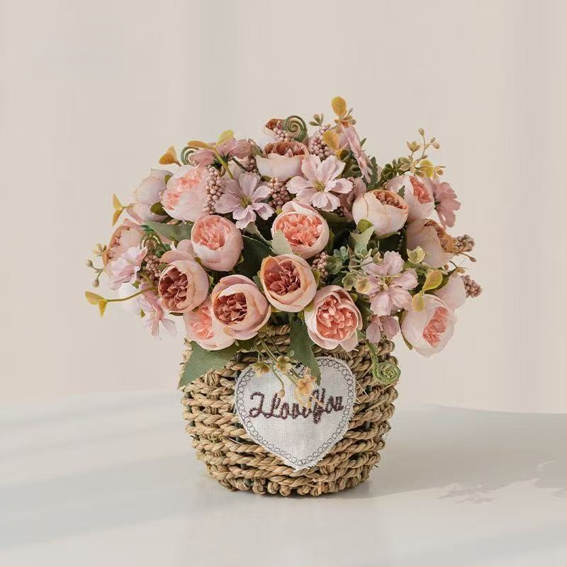 Mākslīgo saulespuķu pušķis, zīda audums, taustei draudzīga tekstūra, mājas dekoram