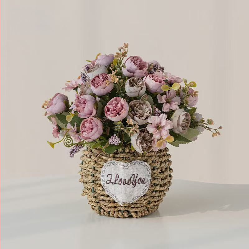 Mākslīgo saulespuķu pušķis, zīda audums, taustei draudzīga tekstūra, mājas dekoram