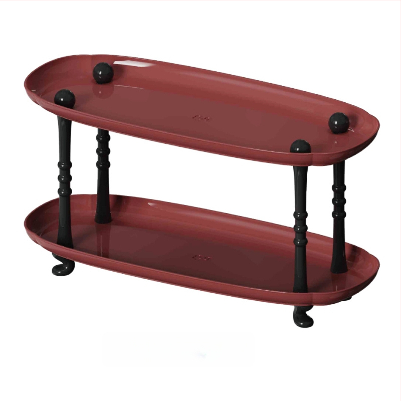 Plastmasas uzglabāšanas paliktnis dzīvojamā istabā, augļu trauka paliktnis kafijas galdiņam, moderns vienkāršs stils, sērija Lr6610, PET+PP, izlaists 2023.