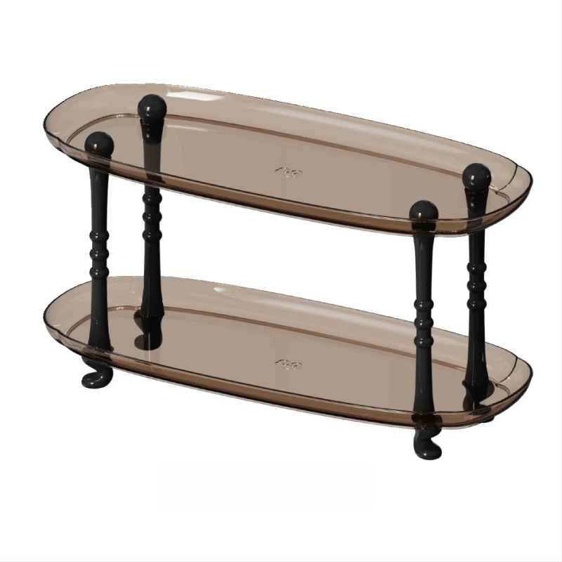 Plastmasas uzglabāšanas paliktnis dzīvojamā istabā, augļu trauka paliktnis kafijas galdiņam, moderns vienkāršs stils, sērija Lr6610, PET+PP, izlaists 2023.