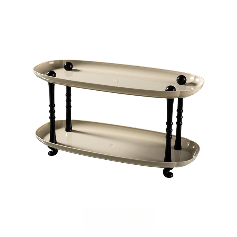 Plastmasas uzglabāšanas paliktnis dzīvojamā istabā, augļu trauka paliktnis kafijas galdiņam, moderns vienkāršs stils, sērija Lr6610, PET+PP, izlaists 2023.