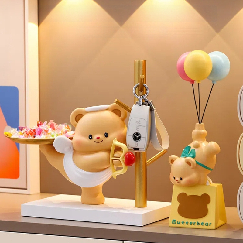 Lāča formas konfekšu un augļu trauks, sveķu amatniecība, zīmols Yiju, moderns minimālisma stils