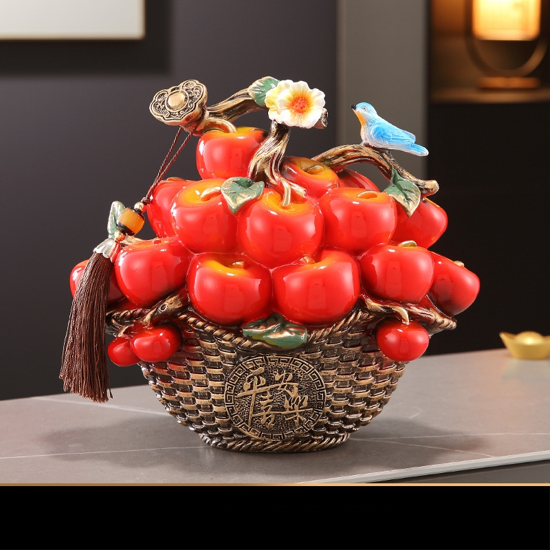 Persimon dekors ar veiksmes motīvu, ķīniešu stilā, no sveķiem