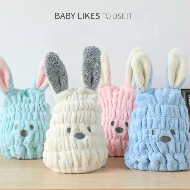 Dječja kapica za sušenje kose, šivana, iznimno upijajuća, brzo sušenje, koralni flis, pređa 150D