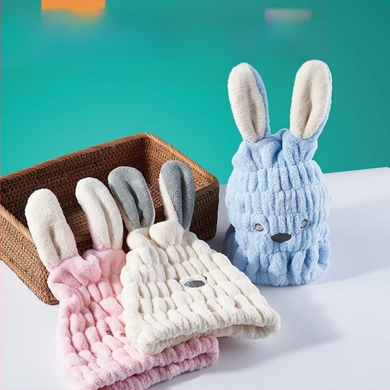 Dječja kapica za sušenje kose, šivana, iznimno upijajuća, brzo sušenje, koralni flis, pređa 150D