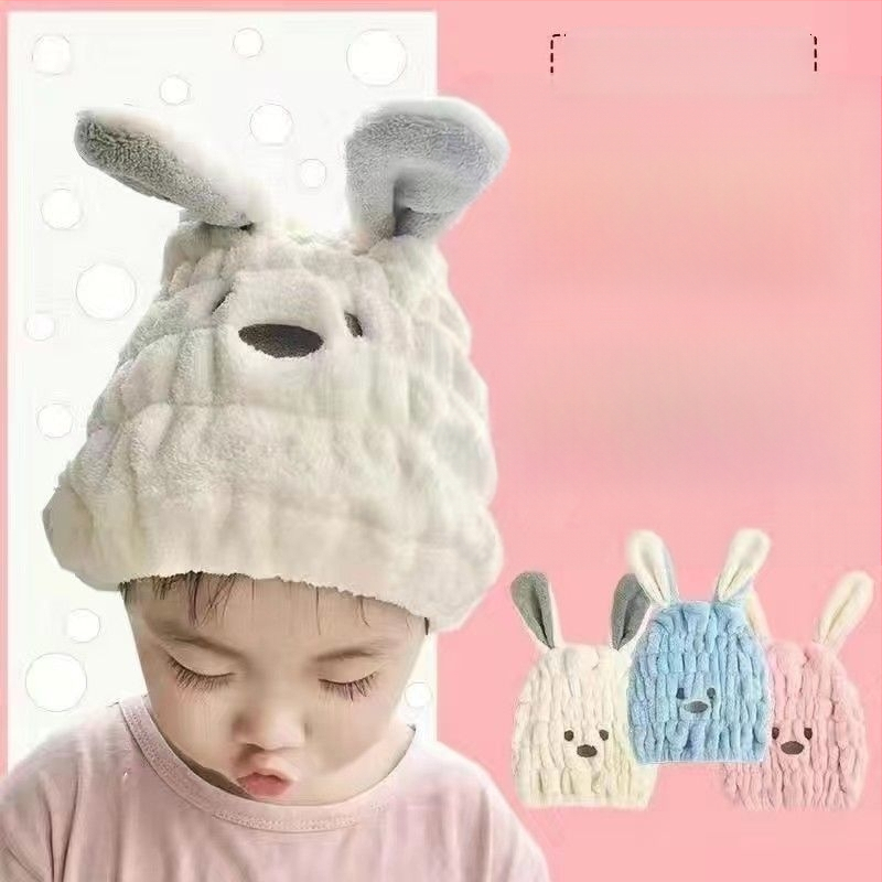 Dječja kapica za sušenje kose, šivana, iznimno upijajuća, brzo sušenje, koralni flis, pređa 150D