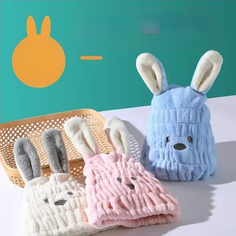 Dječja kapica za sušenje kose, šivana, iznimno upijajuća, brzo sušenje, koralni flis, pređa 150D