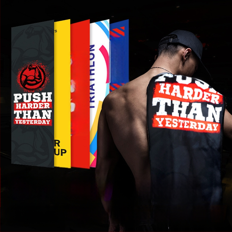 Sporta dvielis zālei ar pielāgotu logotipu - mikrofibra, 160–400 g, sviedru uzsūkšanās 0–5 s, druku process, pielāgots logotips