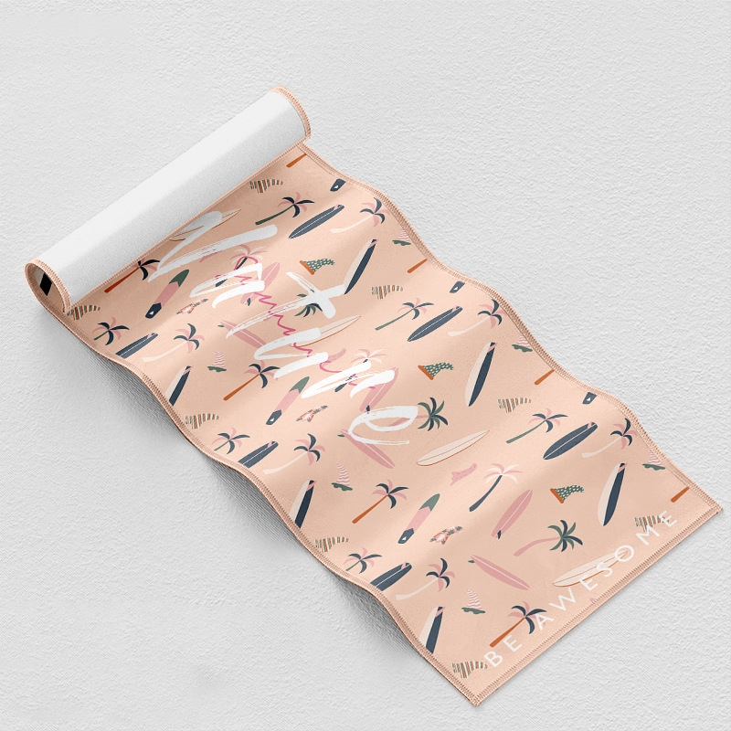 Sporta dvielis zālei ar pielāgotu logotipu - mikrofibra, 160–400 g, sviedru uzsūkšanās 0–5 s, druku process, pielāgots logotips