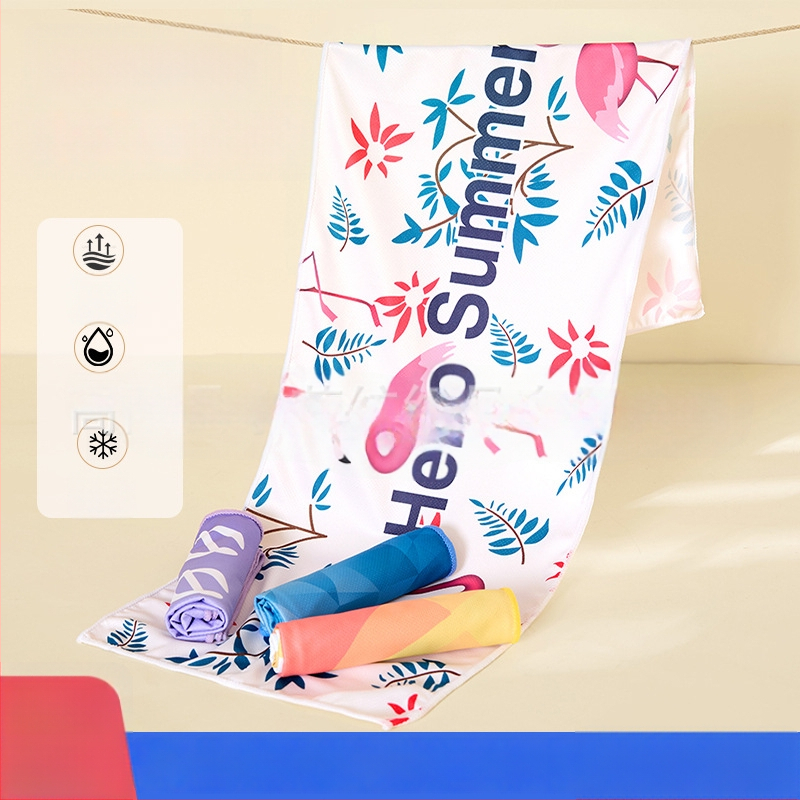 Sporta dvielis no mikrošķiedras, dzesējošā funkcija, sublimācijas apdruka, 50 g, Pretty Doll