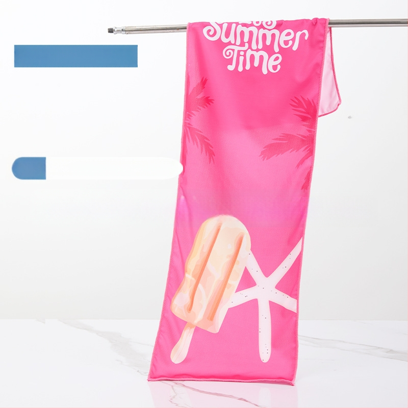 Sporta dvielis no mikrošķiedras, dzesējošā funkcija, sublimācijas apdruka, 50 g, Pretty Doll