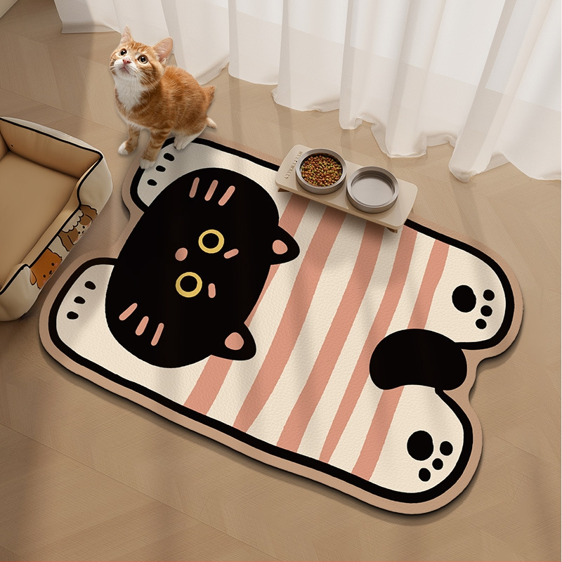 Podmetač za hranjenje psa u kućici - vodootporna PVC podmetača, otporna na mrlje i jednostavna za čišćenje, s motivom crtića.