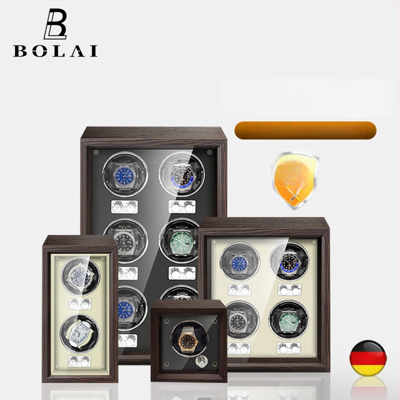 BOLAI Koka Pulksteņu Šakers un Rotators, Kluss, Pretmagnētisks, Automātisks ar Glabāšanas Kastīti