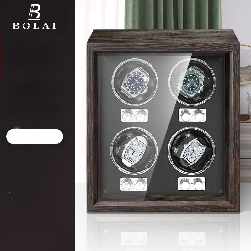 BOLAI Koka Pulksteņu Šakers un Rotators, Kluss, Pretmagnētisks, Automātisks ar Glabāšanas Kastīti