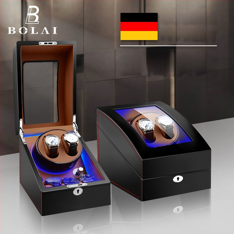 BOLAI Koka Pulksteņu Šakers un Rotators, Kluss, Pretmagnētisks, Automātisks ar Glabāšanas Kastīti