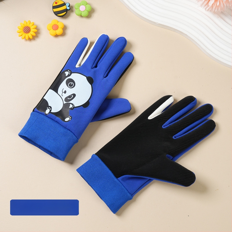 Bērnu ziemas cimdi no neilona, slēpošanai, karikatūras raksts, silti, vecums 5–10 gadi