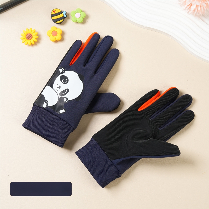 Bērnu ziemas cimdi no neilona, slēpošanai, karikatūras raksts, silti, vecums 5–10 gadi