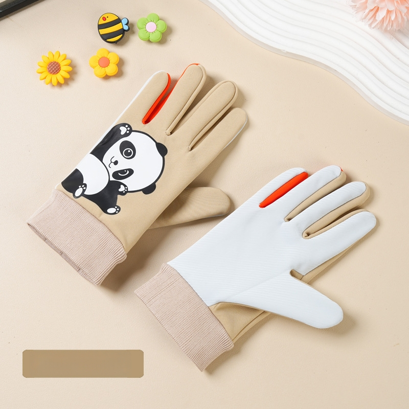 Bērnu ziemas cimdi no neilona, slēpošanai, karikatūras raksts, silti, vecums 5–10 gadi