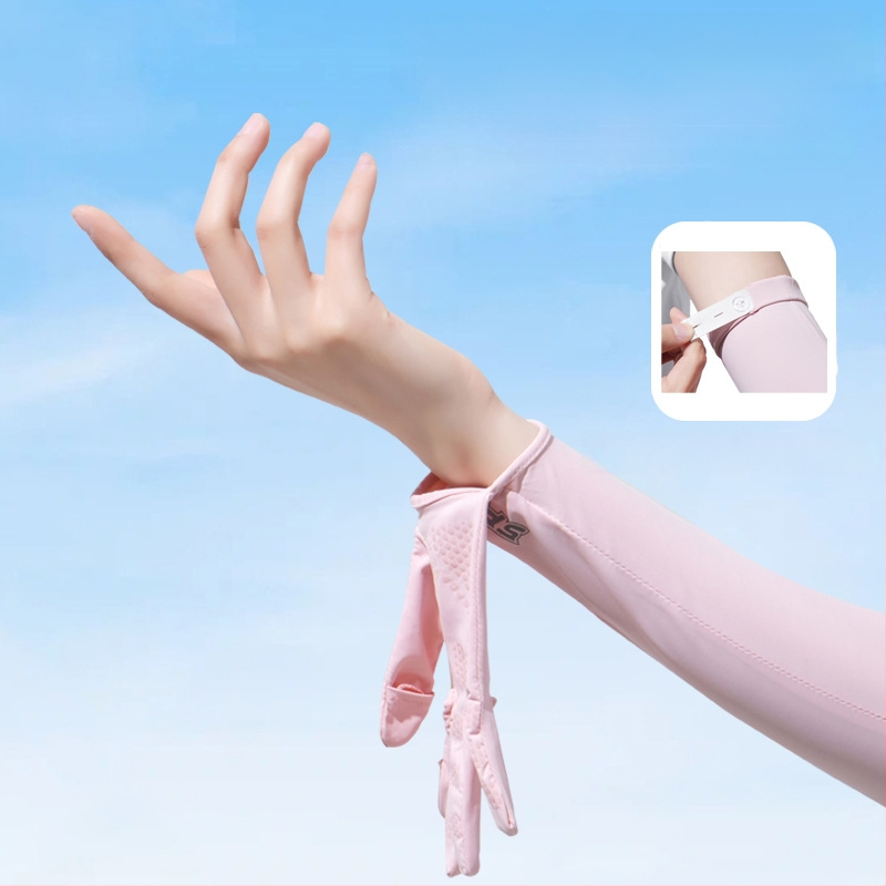 Дамски удължен ръкав от ледена коприна с UV защита, за шофиране и каране на колело