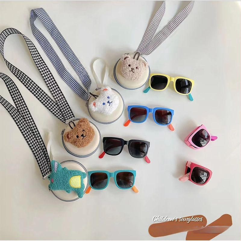 Bērnu saulesbrilles, saliekamas, apaļš rāmis, UV400 aizsardzība, lēcas no sveķiem, PC rāmis