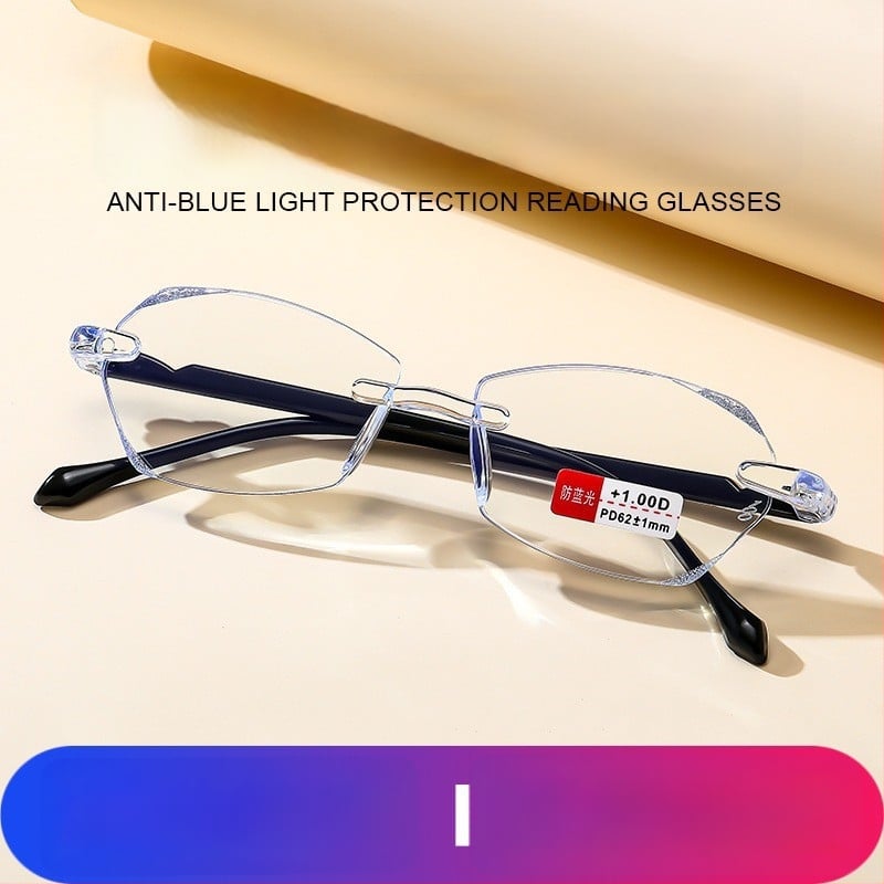 Lasīšanas brillēs ar zilās gaismas aizsardzību, vieglas, 21 g, PC lēcas, kvadrātveida rāmis