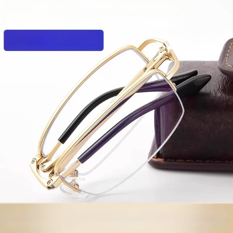 Lasīšanas brilles ar anti-zilu gaismu, divuzmantošana tālumam un tuvumam, pilns rāmis no TR+metāla, kvadrāta rāmis — 2025. gada pavasaris