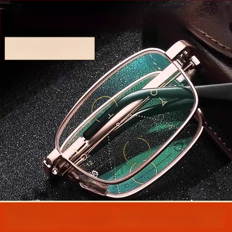 Lasīšanas brilles ar anti-zilu gaismu, divuzmantošana tālumam un tuvumam, pilns rāmis no TR+metāla, kvadrāta rāmis — 2025. gada pavasaris
