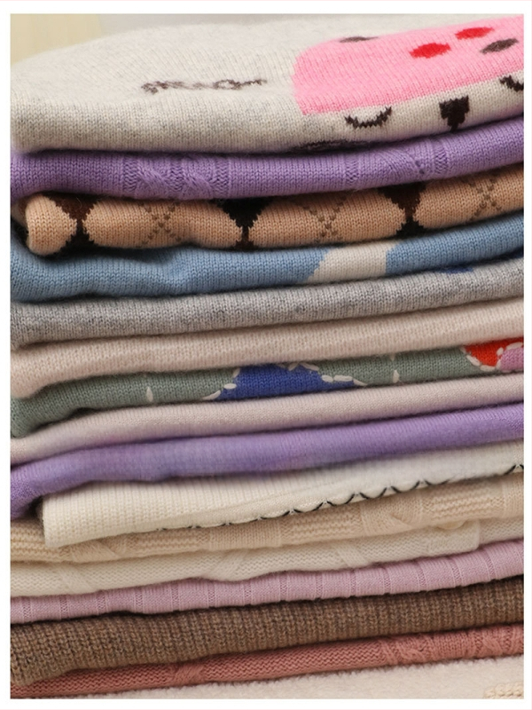 Vaikų kašmyro megztinis, storas megztimo audinys, apvalus kaklas, ilgos rankovės, dryžių/karikatūrų/abstraktus raštų, švelnus fliso paviršius, enziminis skalbimas, Korėjietiškas stilius, amžiaus grupė 3–8 m, 100% kašmyras.