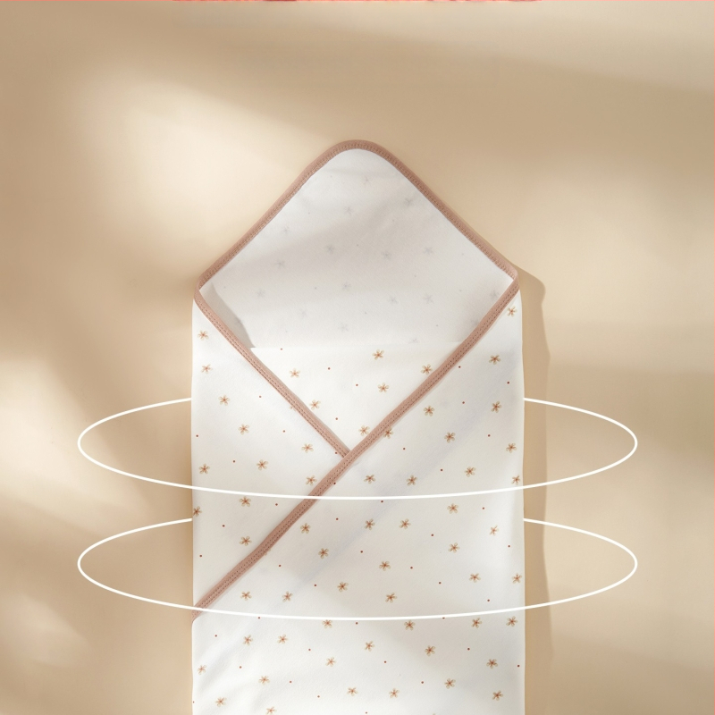 Zīdaiņu iesaiņošanas sega no ķīmiskas šķiedras, četrsezonu universāla, mūsdienīgs minimālisma dizains, svars zem 100 g