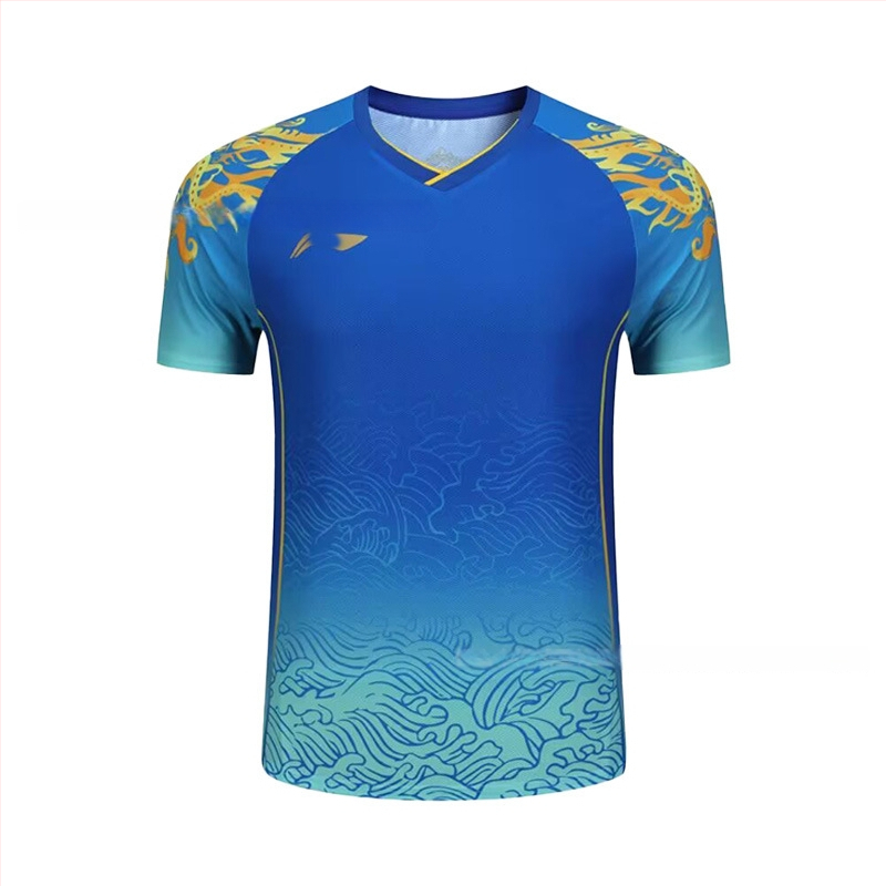 Stalo teniso trumpų rankovių treniruočių komplektas – Unisex, greitai džiūstantis poliesterio mišinys, 95–100% poliesteris, pavasaris–ruduo, suaugusiems ir vaikams