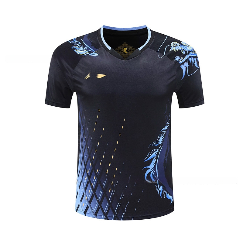 Stalo teniso trumpų rankovių treniruočių komplektas – Unisex, greitai džiūstantis poliesterio mišinys, 95–100% poliesteris, pavasaris–ruduo, suaugusiems ir vaikams