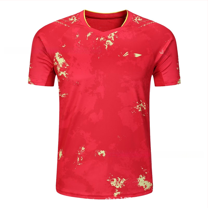 Stalo teniso trumpų rankovių treniruočių komplektas – Unisex, greitai džiūstantis poliesterio mišinys, 95–100% poliesteris, pavasaris–ruduo, suaugusiems ir vaikams