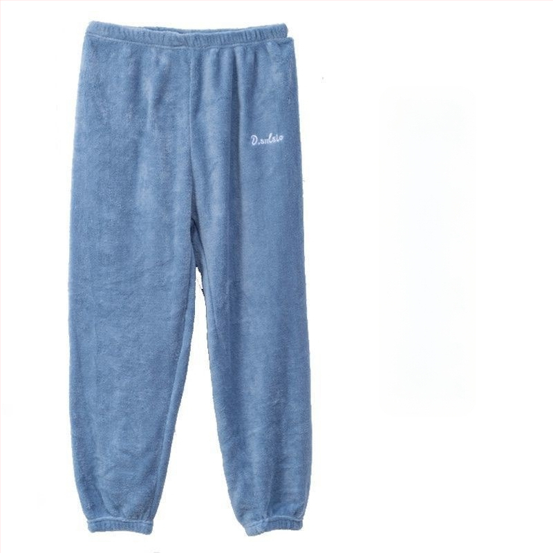 Pidzama hlače od koralnog pliša, podstavljene i debele zimi, opuštena silueta, dužina 120 cm, unisex