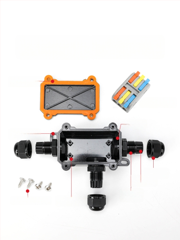 MX-0800 Ārējā ūdensdroša kabelu kastīte ar ātru termināļa bloku, IP68, gatava iegremdēšanai, versijas 2 ievadi/2 izejas vai 2 ievadi/4 izejas