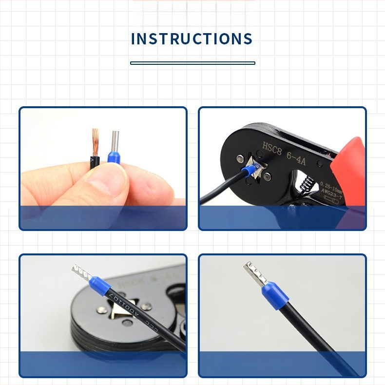 Jingyue Electric Terminālu presēšanas knaibles caurulīšu termināļiem — īpaša presēšana caurulīšu termināļiem; Sastāvs: niķeļa-hroma sakausējuma tērauds; Svars: 0,378