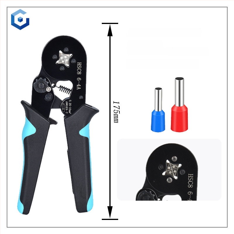 Jingyue Electric Terminālu presēšanas knaibles caurulīšu termināļiem — īpaša presēšana caurulīšu termināļiem; Sastāvs: niķeļa-hroma sakausējuma tērauds; Svars: 0,378