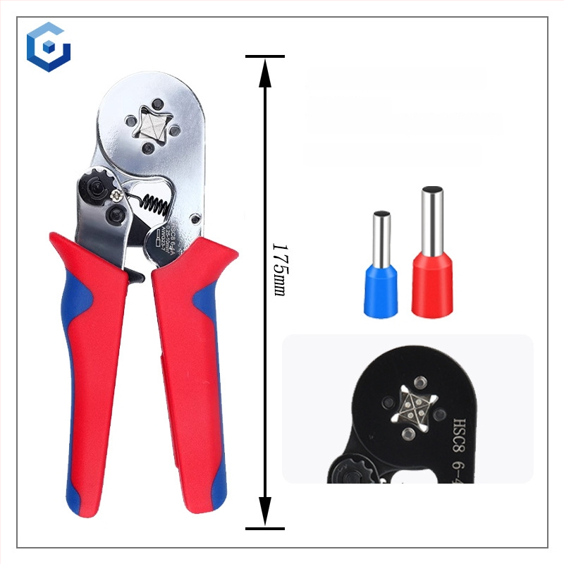 Jingyue Electric Terminālu presēšanas knaibles caurulīšu termināļiem — īpaša presēšana caurulīšu termināļiem; Sastāvs: niķeļa-hroma sakausējuma tērauds; Svars: 0,378