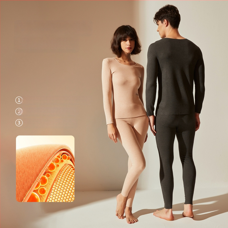 Termiska bāzes komplekts sievietēm no kašmīra un zīda, garas piedurknes, garas bikses, ekstra biezs