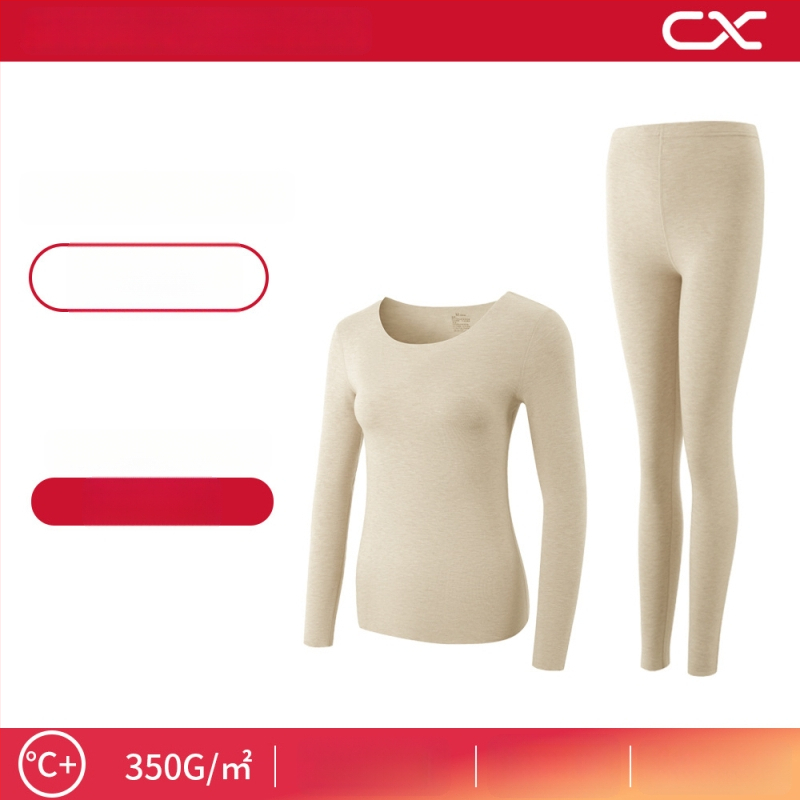 Termiska bāzes komplekts sievietēm no kašmīra un zīda, garas piedurknes, garas bikses, ekstra biezs