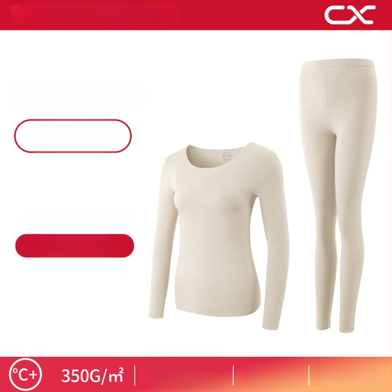 Termiska bāzes komplekts sievietēm no kašmīra un zīda, garas piedurknes, garas bikses, ekstra biezs